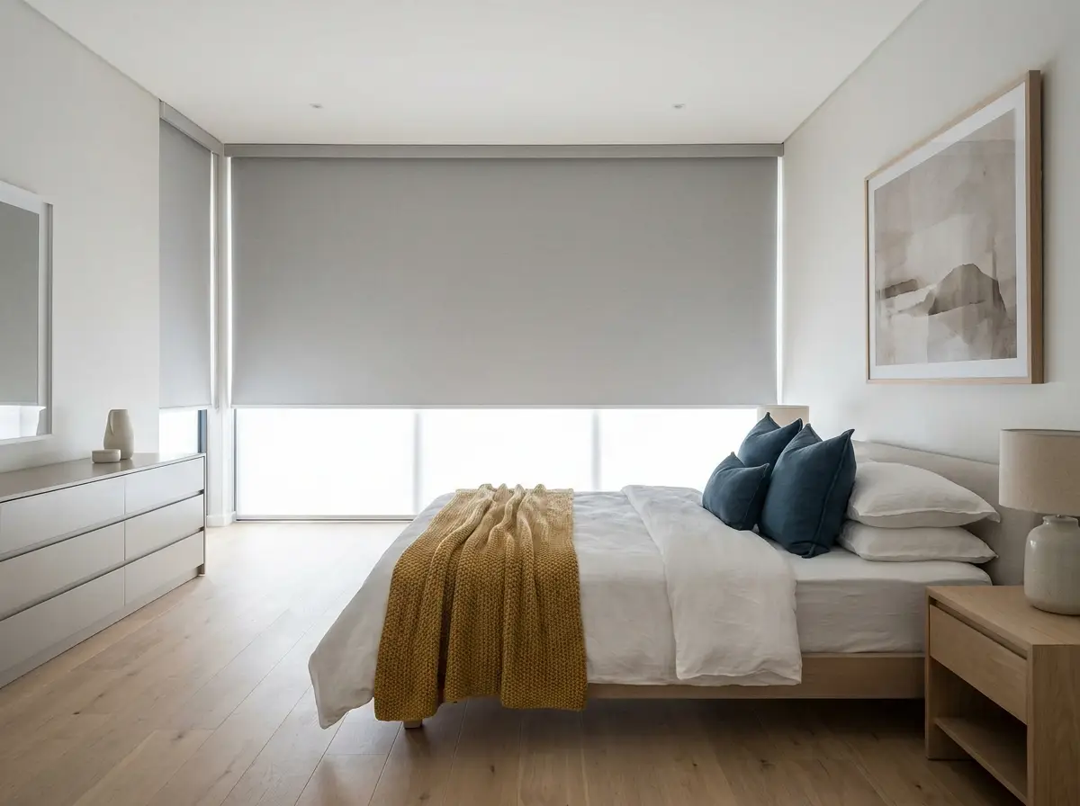 New-estate family home interior in Southdowns Estate with tailored window blinds