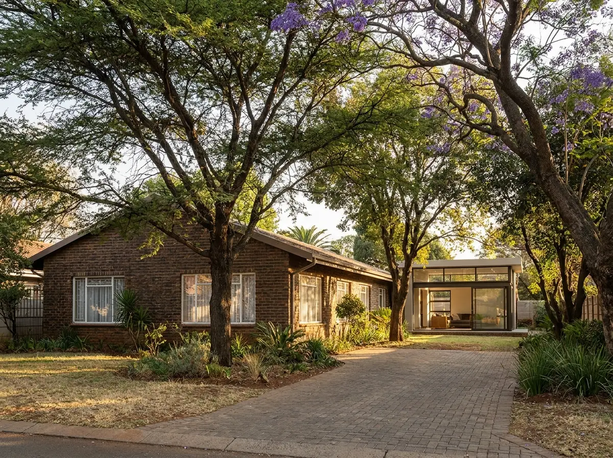 Established Eldoraigne family home with mature trees at the front and a newer glass extension at the rear